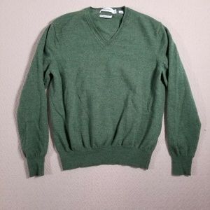 Calvin Klein Sweater Womens Medium M 100% Extra Fine Merino Wool V-Neck Pullover